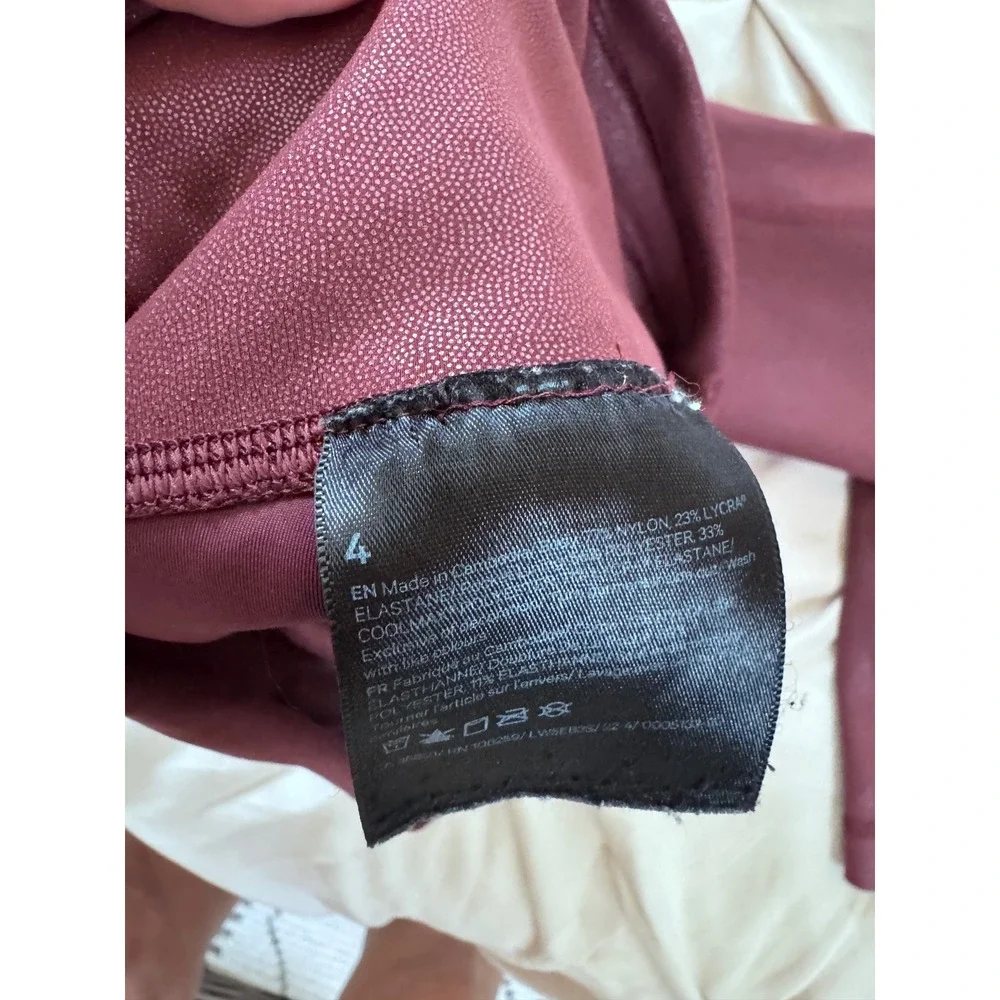 Lululemon Wunder Train High Rise Tight 25 Foil Red Merlot Burgundy LW5EB3S 4